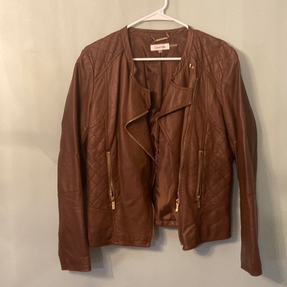 Calvin Klein Jackets & Blazers - Calvin Klein brown leather jacket size medium